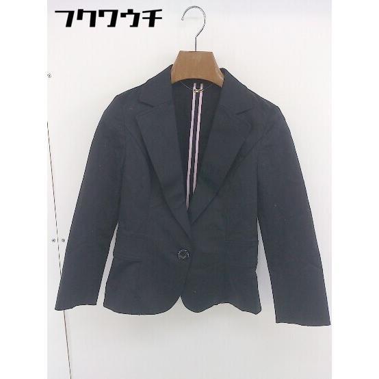 ◇ ef-de エフデ 1B シングル 長袖 テーラードジャケット ブレザー サイズ 7 ブラック レディース_画像2