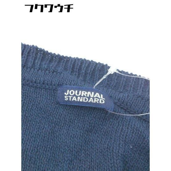 ◇ JOURNAL STANDARD リネン混 コットン ニット パフスリーブ 半袖 セーター ネイビー レディース_画像4