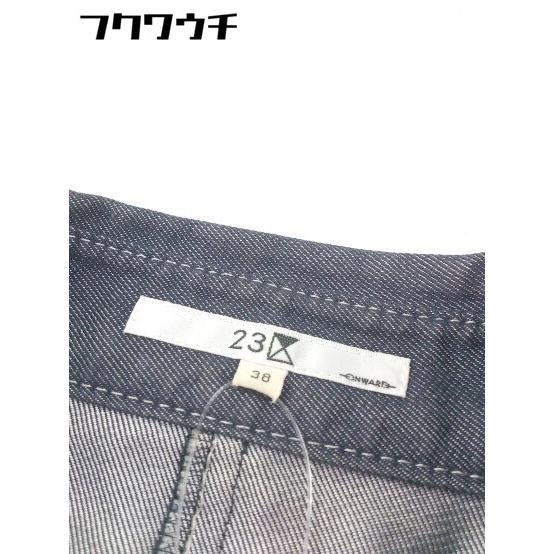 ◇ 23区 ニジュウサンク 七分袖 シャツ サイズ38 ネイビー レディース_画像4