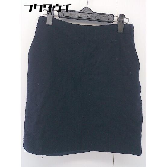 * SLOBE IENA slow b Iena wool Mini trapezoid skirt size 38 navy series lady's 