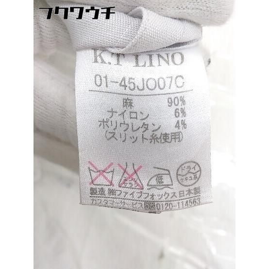 ◇ K.T.LINO ケーティーリノ リネン混 薄手 シングル 長袖 テーラードジャケット サイズ 9 ベージュ レディース_画像5