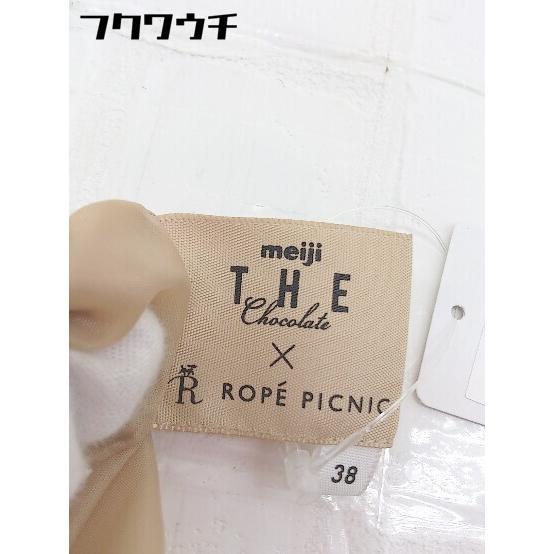 ◇ ROPE PICNIC × meiji THE Chocolate コラボ 総柄 ロング ヘム スカート サイズ38 ベージュ系 レディース_画像4