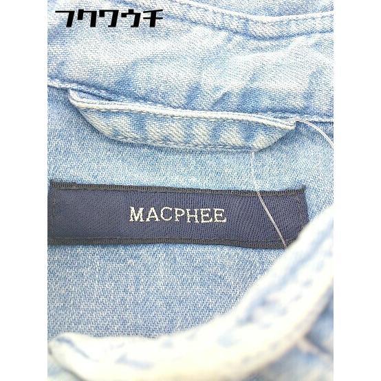 ◇ MACPHEE マカフィー TOMORROWLAND スナップボタン 長袖 デニム シャツ ブラウス サイズ 38 インディゴ レディース_画像4