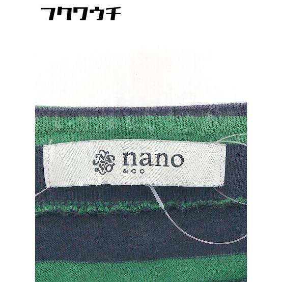 ◇ nano&co ナノアンドコー nano universe ボーダー 長袖 カットソー ネイビー グリーン レディース_画像4