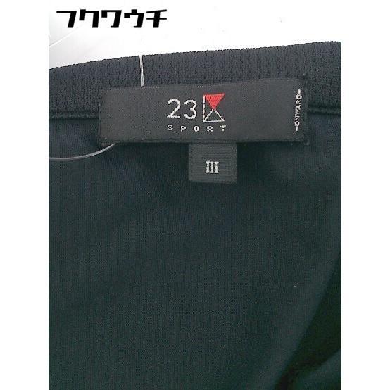 ◇ 23区 SPORT ニジュウサンクスポーツ ハーフジップ 半袖 ポロシャツ サイズ3 ブラック レディース_画像4
