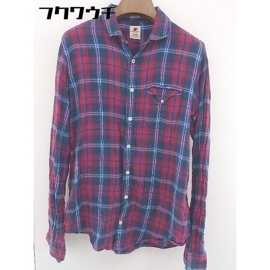 ◇ ◎ AMERICAN EAGLE OUTFITTERS チェック 長袖 シャツ ブラウス レッド系 ブルー系 レディース_画像1