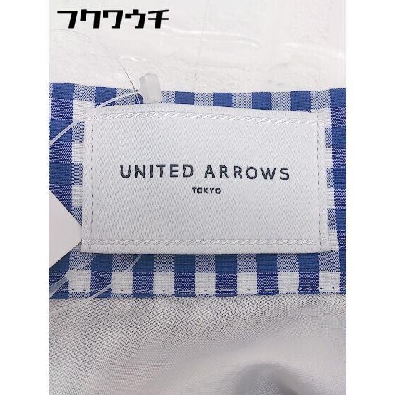 ◇ UNITED ARROWS ユナイテッドアローズ チェック ロング フレア スカート サイズ38 ブルー ホワイト レディースの画像4