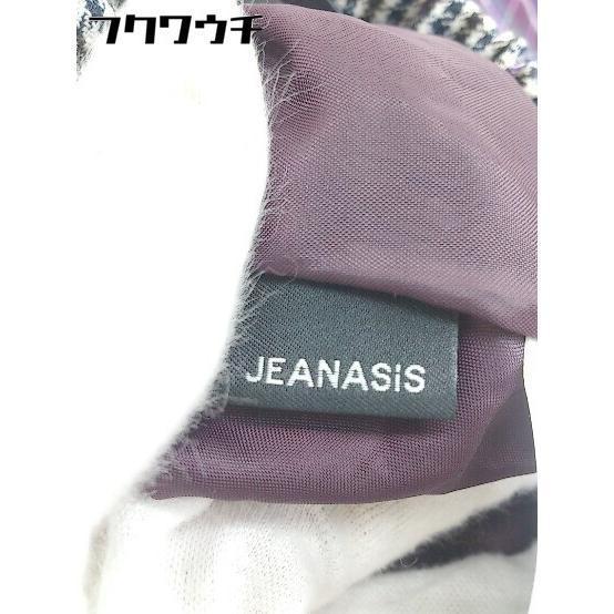 ◇ ◎ ●未使用● JEANASIS タグ付き チェック ロング フレア スカート サイズF パープル ブラック系 レディース_画像5
