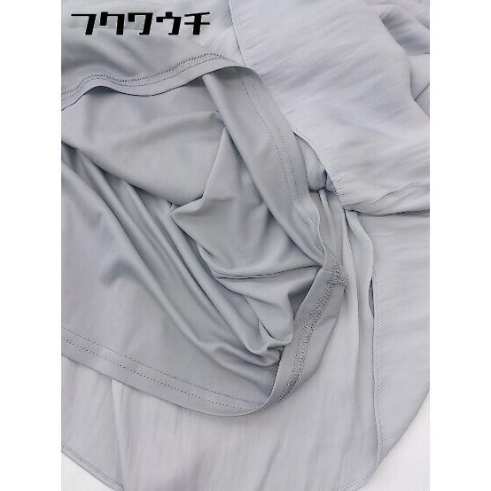 * NATURAL BEAUTY BASIC waist rubber satin style long gathered skirt size M gray lady's 