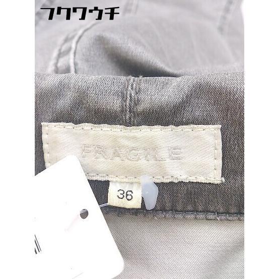 ◇ FRAGILE フラジール サテン調 スナップボタン 長袖 ジャケット サイズ 36 グレー レディース_画像6