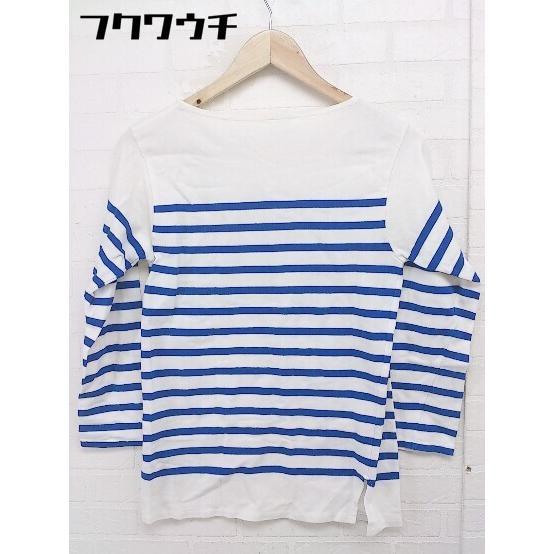 ◇ ORCIVAL オーシバル フランス製 長袖 Tシャツ カットソー ホワイト ブルー系 レディース_画像3