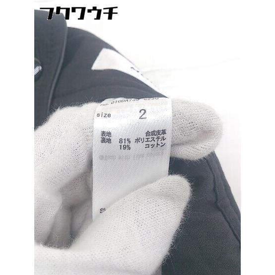 ◇ MOUSSY マウジー 合成皮革 膝下丈 ジャンバースカート サイズ2 ブラック レディース_画像6