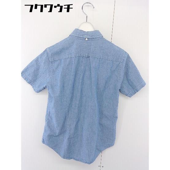 ◇ GYMPHLEX ジムフレックス BD ボタンダウン 半袖 シャツ サイズ12 ブルー レディース_画像3