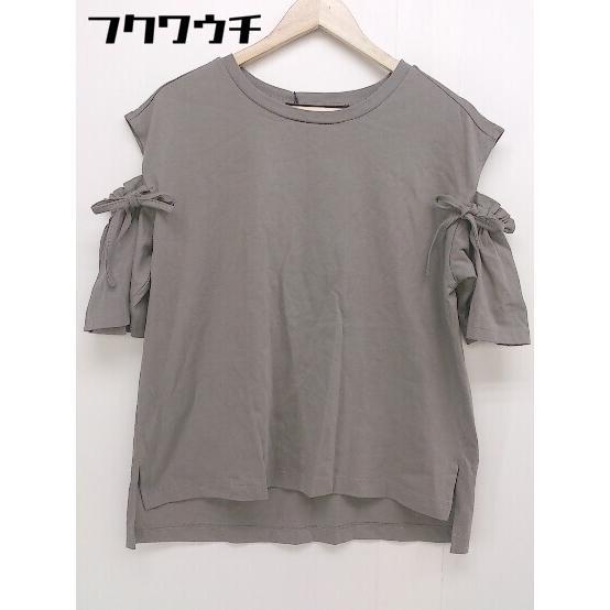 ◇ ●美品● ◎ YECCA VECCA タグ付き カットアウトショルダー 半袖 Tシャツ カットソー サイズF グレー系 レディース_画像2