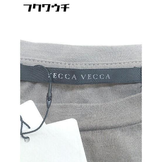 * * beautiful goods * * YECCA VECCA tag attaching cut out shoulder short sleeves T-shirt cut and sewn size F gray series lady's 