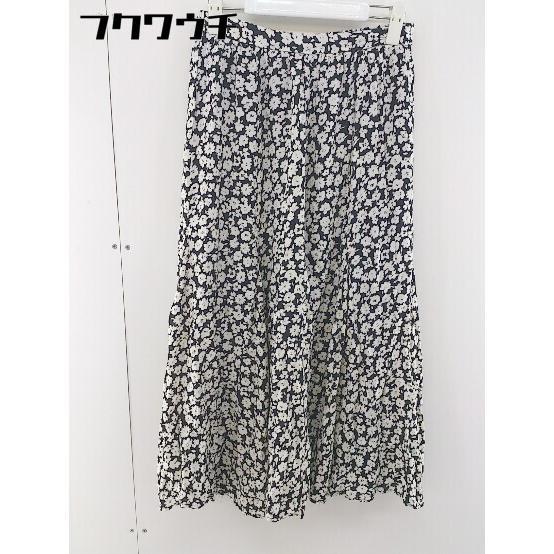 ◇ JOURNAL STANDARD relume 花柄 ロング フレア スカート サイズF ブラック ホワイト レディースの画像2