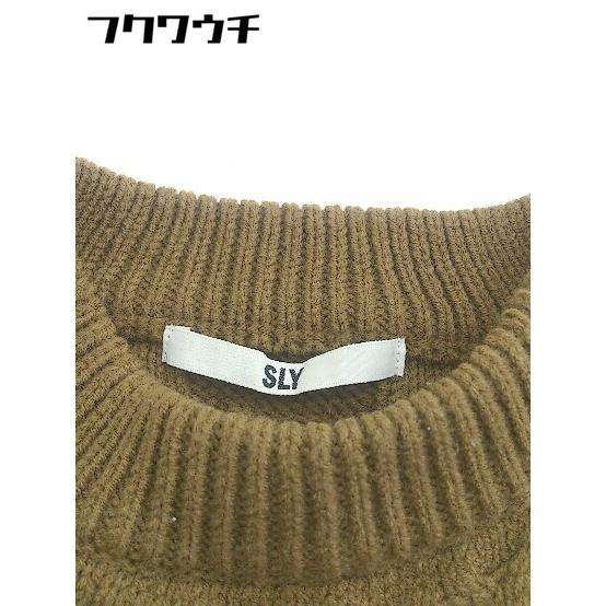 ◇ SLY スライ スタンドカラー ケーブルニット 長袖 セーター サイズ F ブラウン レディース_画像4