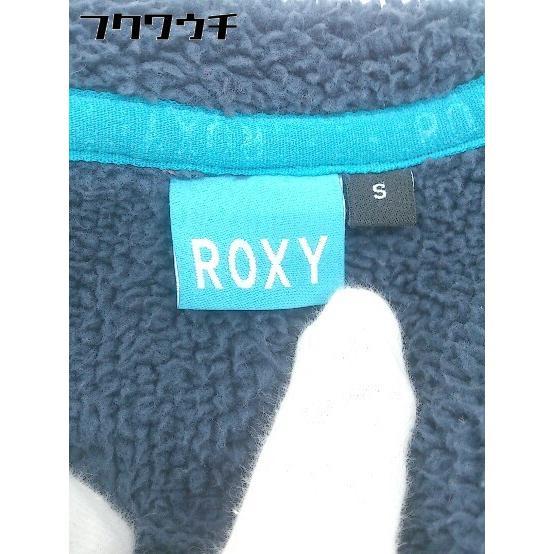 ◇ Roxy ロキシー ボーダー 裏起毛 長袖 ジップアップ パーカー サイズS ネイビー マルチ レディース_画像4