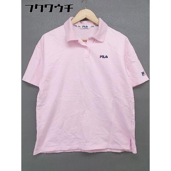 ◇ FILA フィラ ロゴ 半袖 ポロシャツ サイズF ピンク レディース_画像1