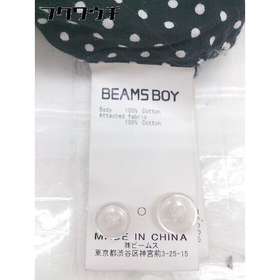 ◇ ◎ BEAMS BOY ビームス ボーイ ドット 水玉 長袖 シャツ ブラック ホワイト系 レディース_画像5