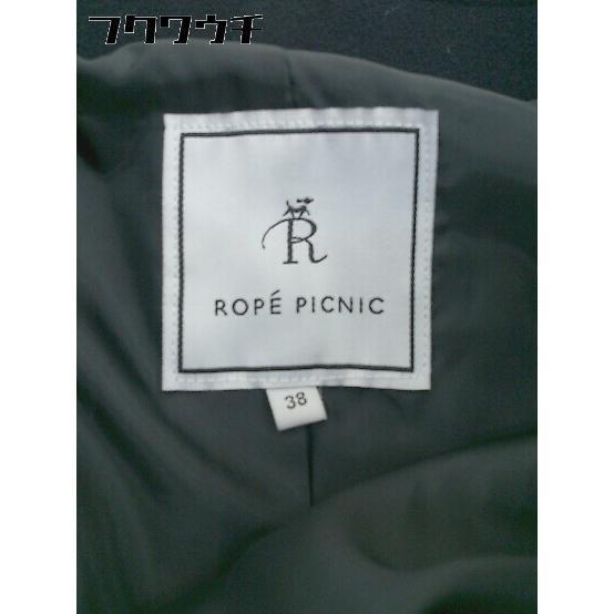 ◇ ROPE PICNIC ロペピクニック 長袖 ノーカラーコート サイズ38 ネイビー レディース_画像4