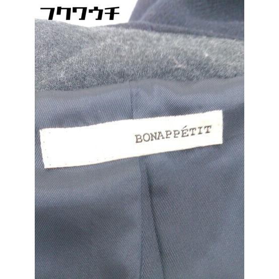 ◇ BONAPPETIT ボナペティ ウール混 フート付 長袖 コート サイズ38 ネイビー レディース_画像4
