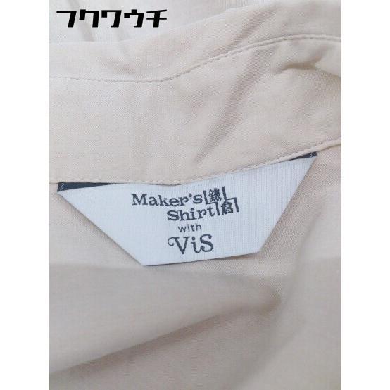 ◇ maker's shirt 鎌倉 メイカーズシャツ カマクラ × ViS ビス 長袖 シャツ サイズM ベージュ レディース_画像4