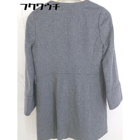 ■ INED イネド 長袖 ノーカラー コート サイズ7 グレー レディース