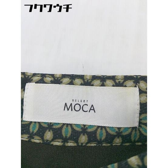 ◇ select MOCA 花柄 スタンドカラー 長袖 膝下丈 シャツ ワンピース サイズ M グリーン ベージュ マルチ レディース_画像4