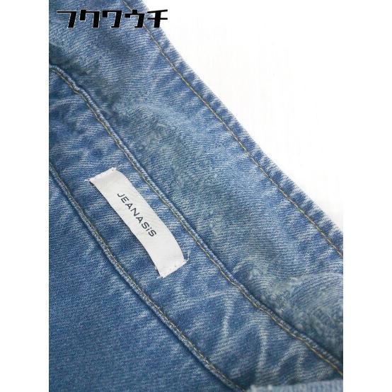 ◇ JEANASIS ジーナシス ダメージ加工 長袖 デニム シャツ ジャケット サイズF インディゴ レディース_画像5