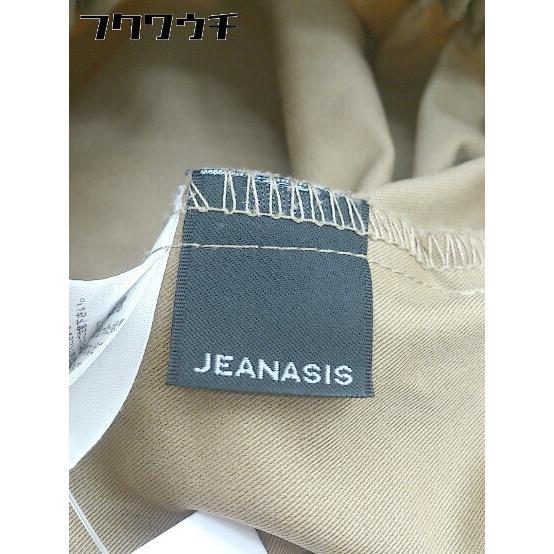 ◇ JEANASIS ジーナシス ウエストゴム レースアップ ロング プリーツ スカート サイズF ベージュ レディース_画像4