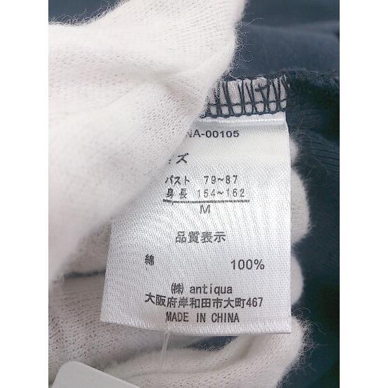 ◇ antiqua アンティカ Vネック 長袖 Tシャツ カットソー サイズM ネイビー レディース_画像5