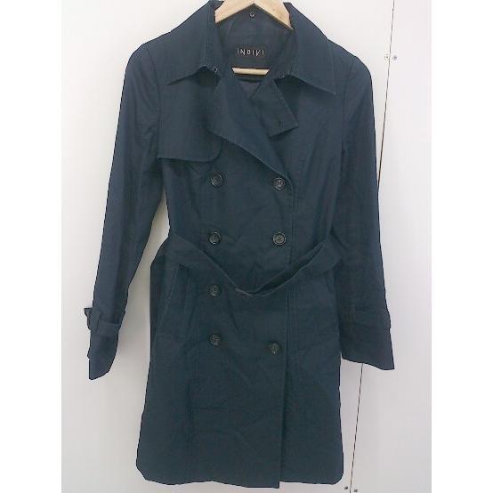 * * INDIVI Indivi long sleeve trench coat size 38 navy lady's 