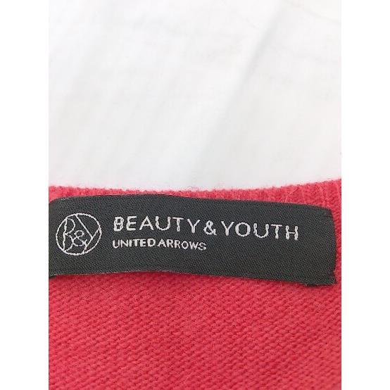 ◇ BEAUTY & YOUTH UNITED ARROWS ウール混 長袖 ニット カーディガン レッド レディース_画像4