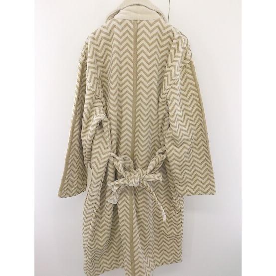 # * JUNKO SHIMADA Junko Shimada belt attaching total pattern long sleeve gown coat size M beige lady's 