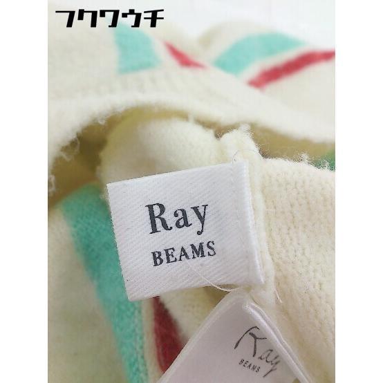 ◇ Ray BEAMS レイビームス ストライプ Vネック 長袖 ニット セーター アイボリー レディース_画像4