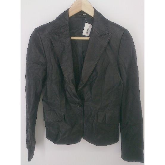 ◇ COMME CA DU MODE コムサデモード 羊革 シープスキン 長袖 ジャケット サイズ11 ブラック レディース_画像2