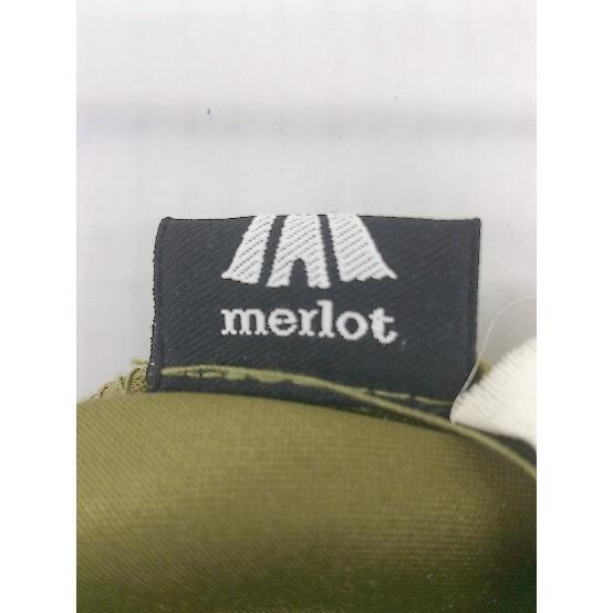 ◇ merlot メルロー ウエストゴム サイドリボン ワイド パンツ カーキ レディース_画像4