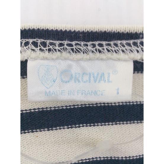 ◇ ORCIVAL オーシバル フランス製 ボートネック ボーダー 長袖 バスク シャツ サイズ 1 アイボリー ネイビー レディース_画像4