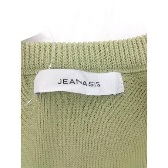 * JEANASIS Jeanasis V neck 7 minute sleeve knitted sweater size F green lady's 