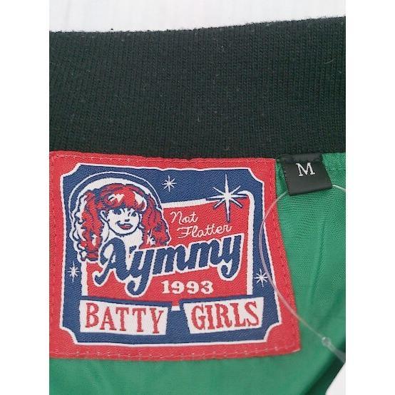 ◇ aymmy in the batty girls 刺繍ロゴ アメカジ風 長袖 ジャケット サイズＭ グリーン レディースの画像4