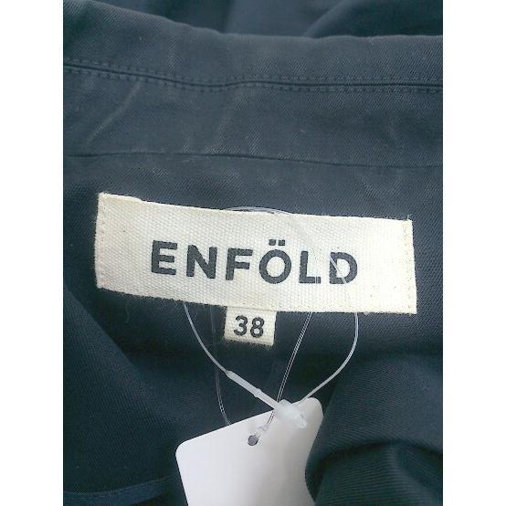 ◇ ENFOLD エンフォルド 長袖 ロング コート サイズ38 ネイビー レディース_画像4