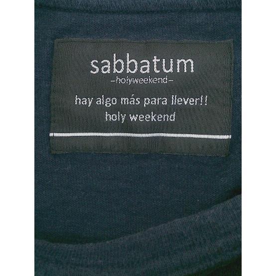 ◇ sabbatum サバタム ロゴ 半袖 Tシャツ カットソー ネイビー ベージュ レディース_画像4