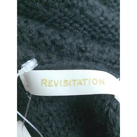 ◇ REVISITATION リヴィジテーション アルパカ混 ニット オフタートルネック セーター ブラック レディース_画像4