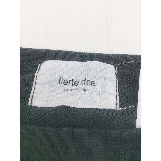 ◇ fierte doe antiqua フィエルテ ドゥ ビッグシルエット 長袖 Tシャツ カットソー サイズLXL ダークグリーン レディース_画像4