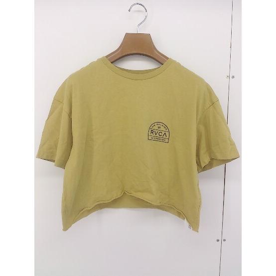 ◇ RVCA ルーカ ショート丈 半袖 Tシャツ カットソー サイズXS マスタード系 レディース_画像2