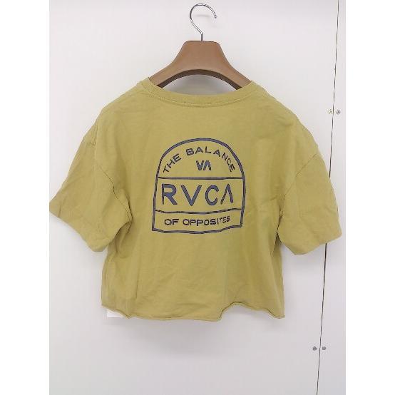 ◇ RVCA ルーカ ショート丈 半袖 Tシャツ カットソー サイズXS マスタード系 レディース_画像3