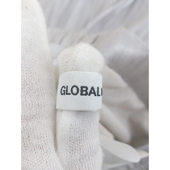 ◇ GLOBAL WORK グローバルワーク ウエストゴム シャイニー ロング ギャザー スカート サイズF ライトグレー レディース_画像4
