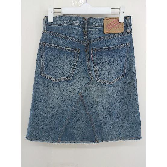 * Denime Denime knees height pcs shape Denim skirt size 25 indigo lady's 