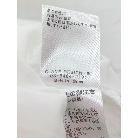 ◇ CLANE クラネ ドッキング アシメ バンドカラー フレンチスリーブ シャツ ブラウス サイズ1 オフホワイト レディース Pの画像6